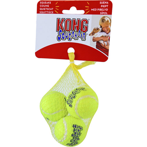 Kong Kong hond Squeakair met piep small, net à 3 tennisballen.