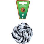 Boon hondenspeelgoed touwbal katoen zwart/wit, 7,5 cm.