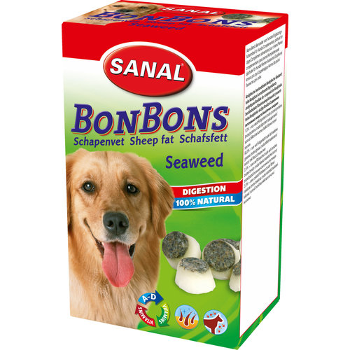 Sanal Sanal hond bonbons schapenvet seaweed, 150 gram.