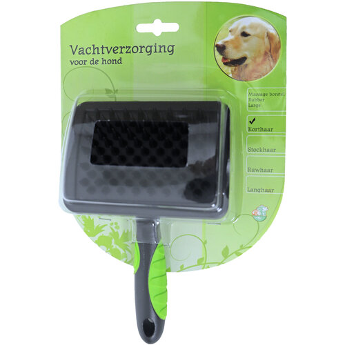 Boon vachtverzorging hond hondenborstel rubber massage, large.