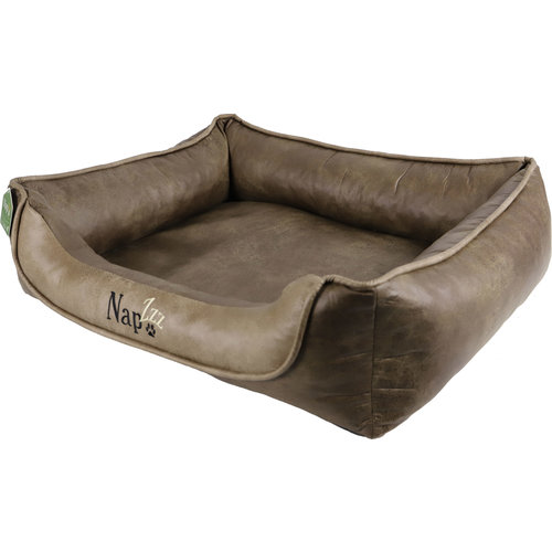 Napzzz Nap'zzz divan leatherlook duo donkerbruin/bruin, 90x70 cm.