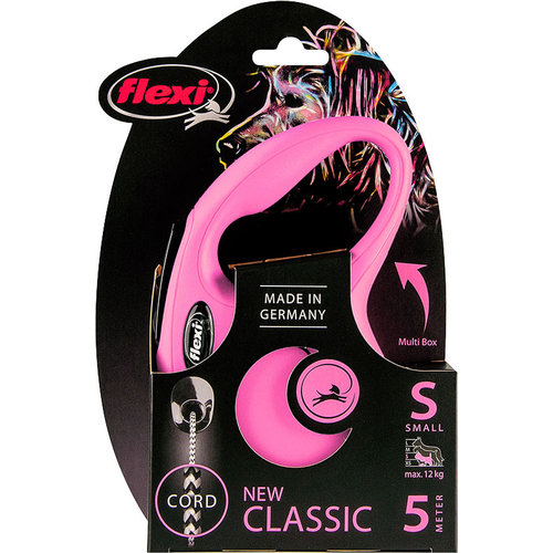 Flexi flexi rollijn CLASSIC cord S roze, 5 meter.