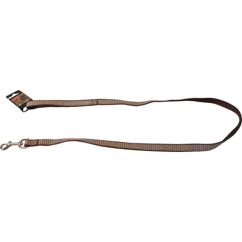 Boon Dog fashion Boon Dog fashion lijn nylon 10 mm x 130 cm, ruit bruin.