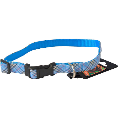 Boon Dog fashion Boon Dog fashion nylon/PVC halsband verstelbaar 20 mm x 45-60 cm, Caledonia blauw.