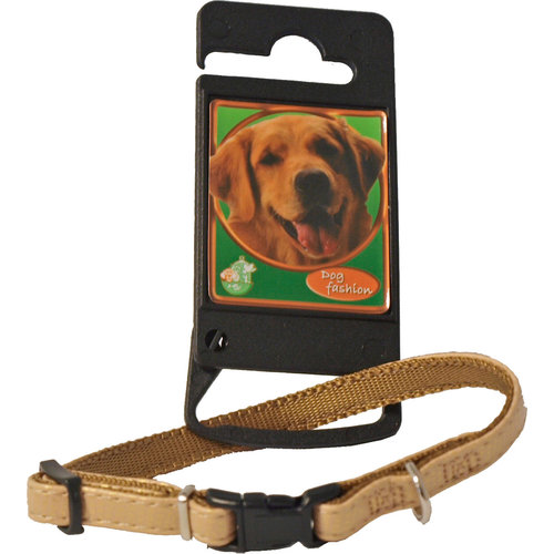 Boon Dog fashion Boon Dog fashion nylon/PU halsband verstelbaar 8 mm x 15-25 cm, beige.