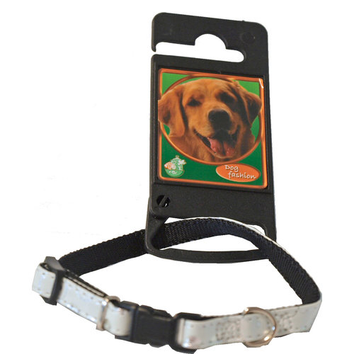 Boon Dog fashion Boon Dog fashion nylon/PU halsband verstelbaar 8 mm x 15-25 cm, bubble wit.