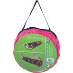 Boon speeltunnel nylon 85x25 cm, zwart/roze.