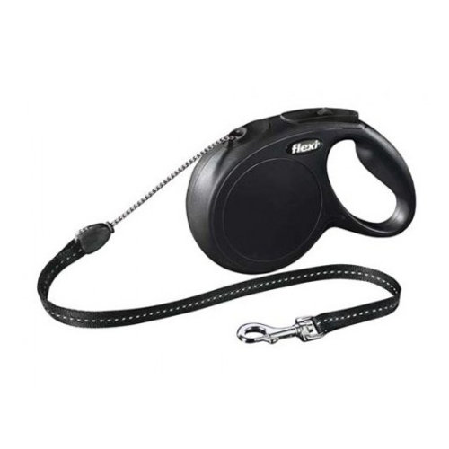 Flexi Flexi Rollijn Cord M Zwart 5 mtr. Medium