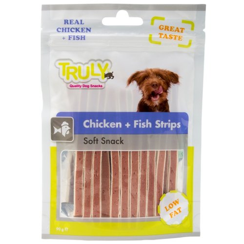 Truly Truly Snacks Dog Chicken+Fish Strips 90 gr.
