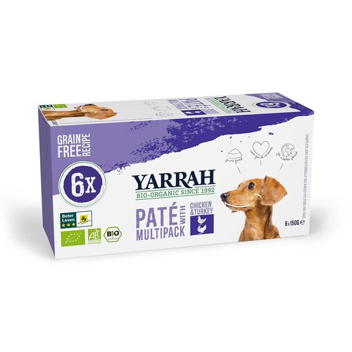 Yarrah Yarrah Hond Alu MP Pate Kip&Kalkoen 6x150 gr.