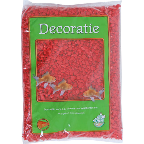 Boon Aqua Deco gravel rood, zak à 1 kg.