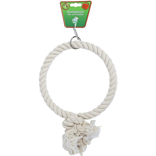 Boon Boon vogelspeelgoed touwring katoen medium 1-rings, Ø 21 cm.