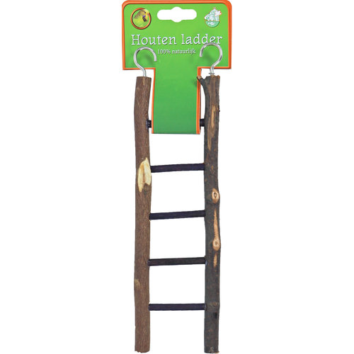 Boon Boon vogelspeelgoed ladder hout Natural 5 traps, 22 cm.