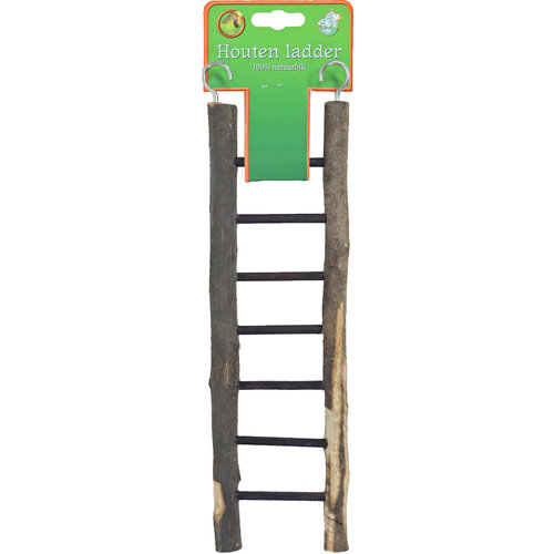 Boon Boon vogelspeelgoed ladder hout Natural 7 traps, 28 cm.