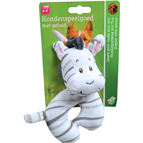 Boon hondenspeelgoed pluche zebra 13 cm, met piep.