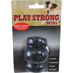 Play en Dental Strong Play Strong hondenspeelgoed rubber mini chew 7 cm, zwart.