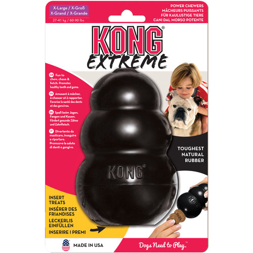 Kong Kong hond Extreme rubber extra large, zwart.