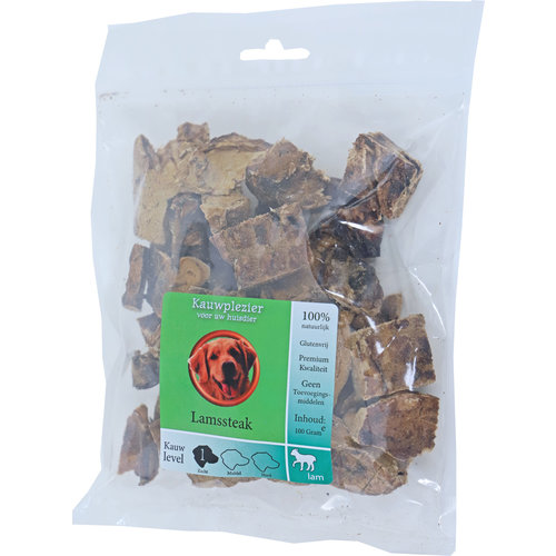 Boony Natuurlijke Snacks Boon Natuurlijke Snack lam, lamssteak, zak a 100 gram.