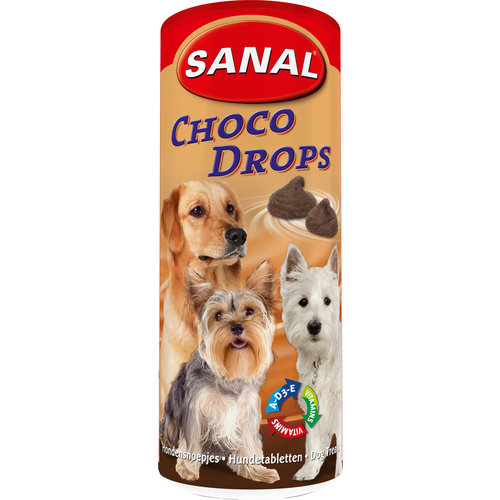 Sanal Sanal hond choco drops pot, 250 gram.