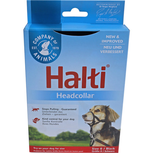 Company of Animals Halti headcollar nr. 0, zwart.