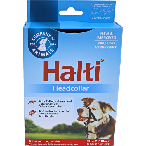 Company of Animals Halti headcollar nr. 2, zwart.