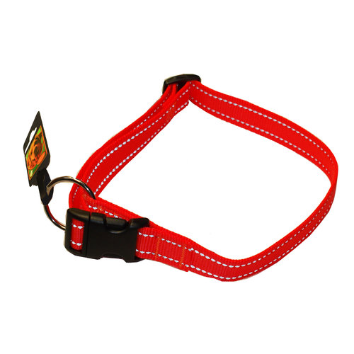 Boon Dog fashion Boon Dog fashion halsband nylon verstelbaar oranje/reflecterend, 20 mm 35-55 cm.