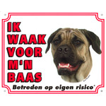 Waakbord groot in kleur, Bull Mastiff.