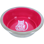 Boon katteneetbak RVS/melamine 11 cm, roze.