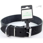 Tijssen goed voor dieren Halsband Vetleer Zwart 1 st. 35 mm / 65 cm