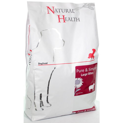 Natural Health Voer NH Dog Lamb & Rice Adult Large 7,5 kg. Large Bite