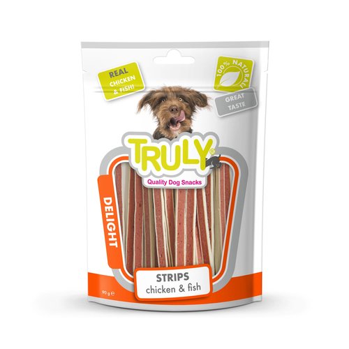 Truly Truly Snacks Dog Training Chicken+Fish Strips 90 gr.