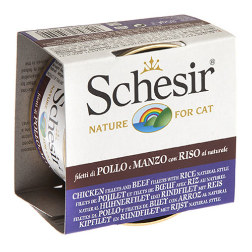 Schesir Schesir Cat Nat. Brine Rice Chicken & Beef 85 gr.