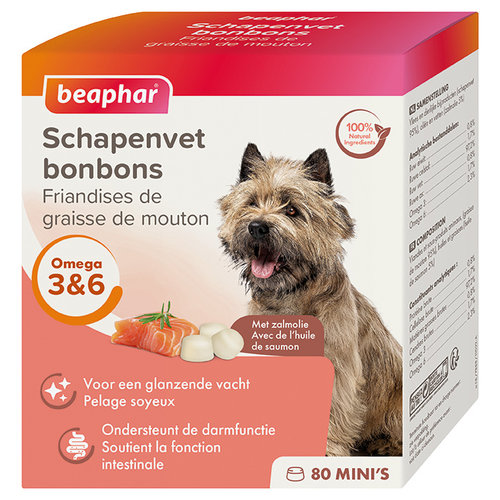 Beaphar Schapenvet Bonbons+Mini Zalm 245 gr.