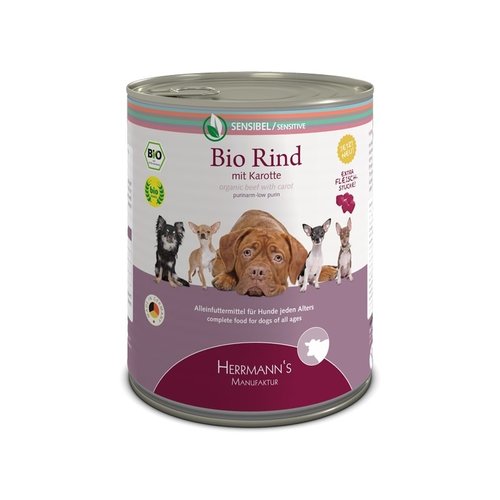 Herrmanns Bio Hond & Kat Herrmanns BIO Sensitive Rund & Wortel 800 gr.