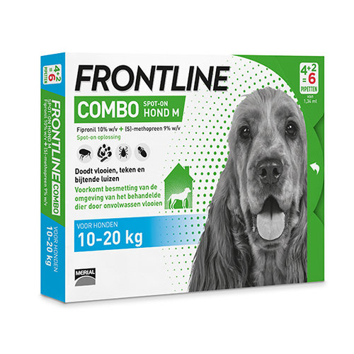 Frontline Frontline COMBO Dog M 4+2 Pipet 1 st. 10-20 kg