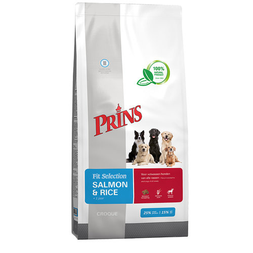 Prins Prins Fit-Selection Zalm en Rijst 15 kg.