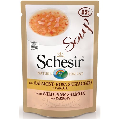 Schesir Schesir Cat Soup Wild Pink Salmon and Carrots 85 gr.