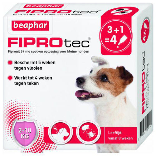 Beaphar FiproTec Dog 2-10 kg. 3+1 4 pip. 2 - 10 kg