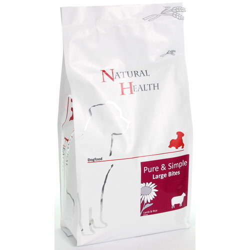 Natural Health Voer NH Dog Lamb & Rice Adult Large 2 kg. Large Bite