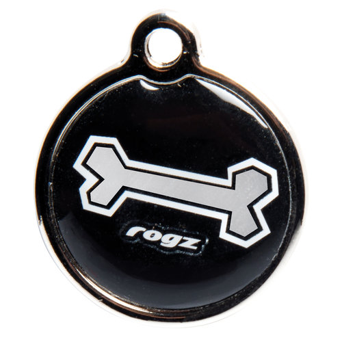 Rogz Passportz IDTag Metal L Black Bone 1 st. Large