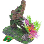 Boon aqua deco Boon Aqua Deco ornament polyresin boomstronk met mos en plant, 17 cm.