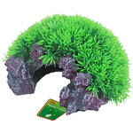 Boon aqua deco Boon Aqua Deco ornament bubbel Green Moss plant en halve rots met uitstromer, 16x8,5 cm.