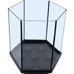 Boon aquarium Hexagon met zwarte kit, 29x30 cm.