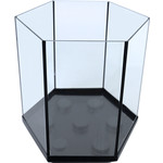 Boon aquarium Hexagon met zwarte kit, 35x35  cm.