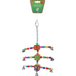 Boon Boon vogelspeelgoed triple arms met kralen en bellen, 20 cm.