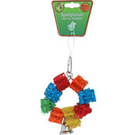 Boon Boon vogelspeelgoed ring loofah met bel, 15 cm.