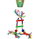 Boon Boon vogelspeelgoed touwladder met kralen 2-traps, 25 cm.