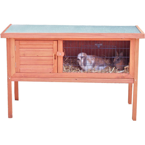 Boon konijnenhok bouwpakket met lade, bruin 91x45x70 cm.