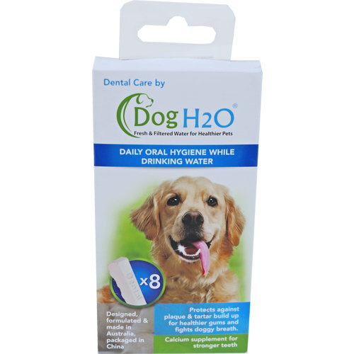 Cat H2O en Dog H2O dental care tabletten voor waterbak, pak a 8 stuks.