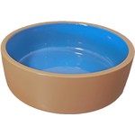 Hondeneetbak steen beige/blauw, 19 cm.